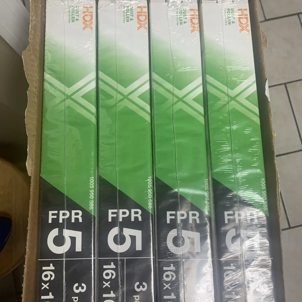 Lot Of 12 - HDX FPR 5  Standard Pleated Air Filter 16in X16in X 1in   Sealed